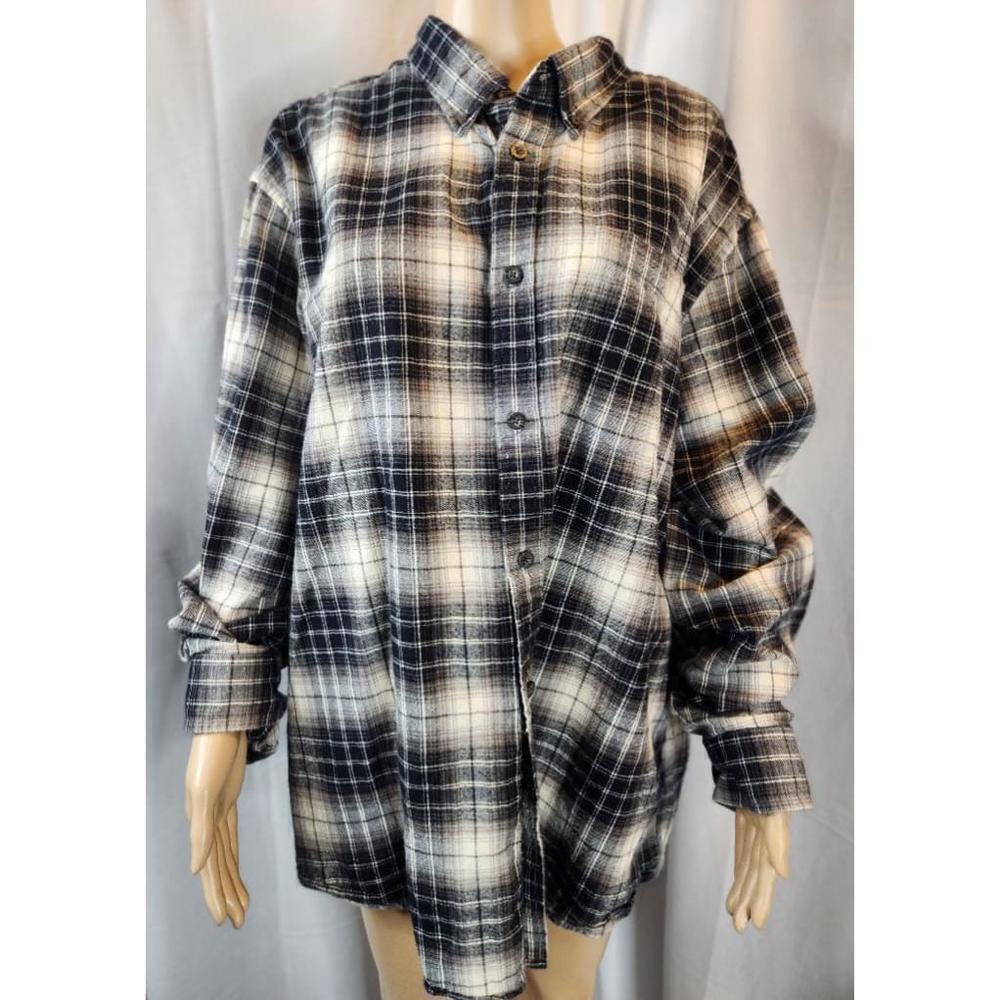 Eddie Bauer Heavy Dress Shirt | Black and White | 2XL |